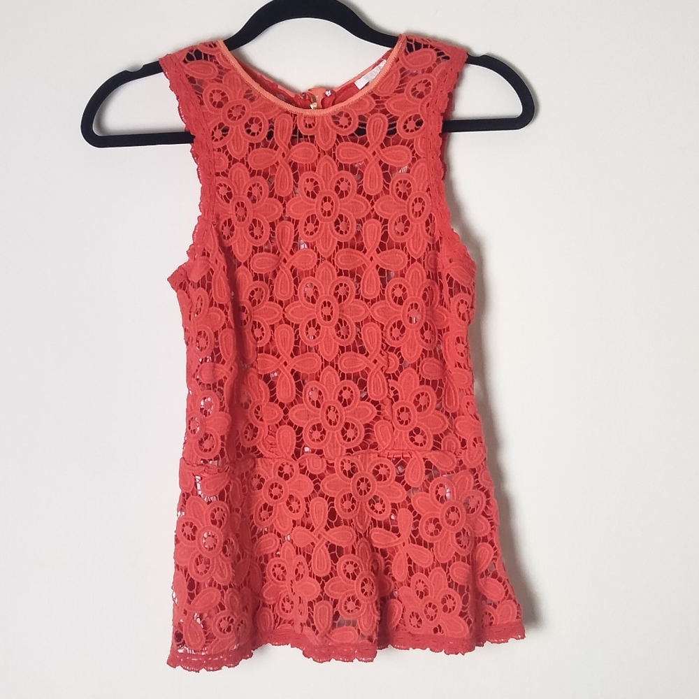 INTERMIX Lace Peplum Top